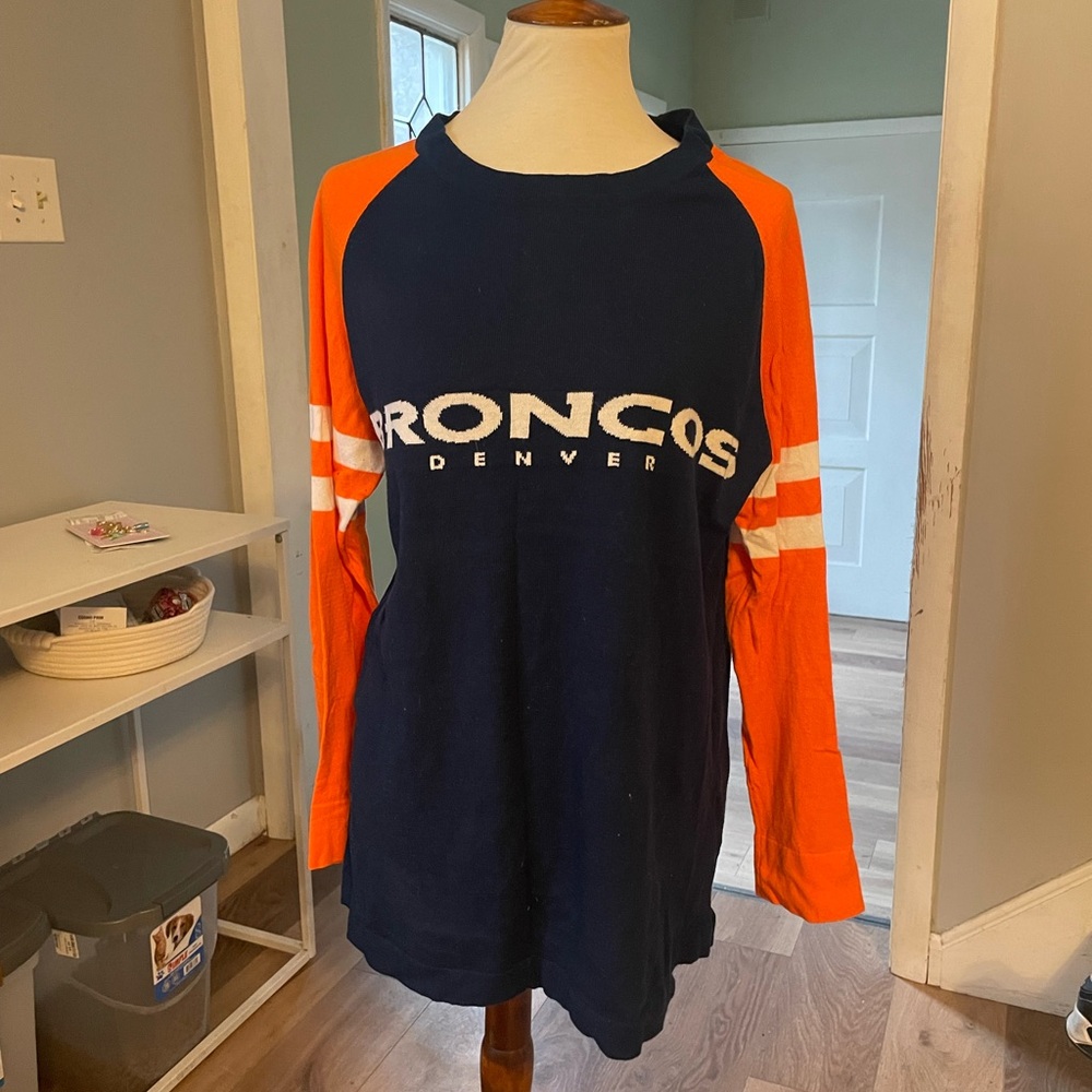 Women’s NFL Team Apparel Denver Broncos 100% Cotton XL Tunic Sweater